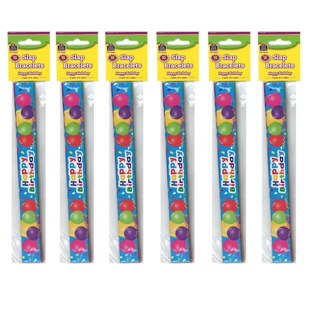 Teacher Created Resources Happy Birthday Balloons Slap Bracelets, PK60 TCR20666